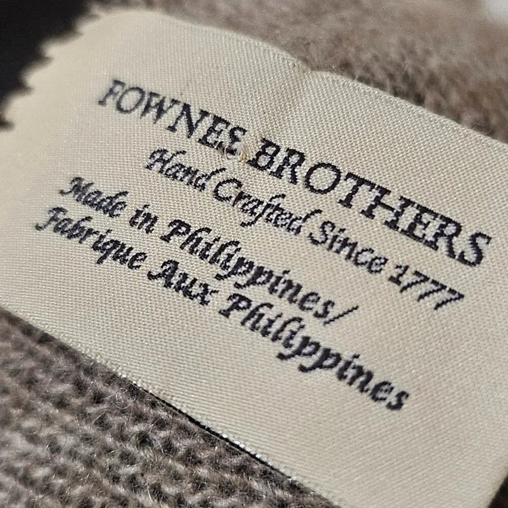 RICH BROWN LEATHER GLOVES with CASHMERE LINING by FOWNES BROTHERS SIZE S - Picture 10 of 14